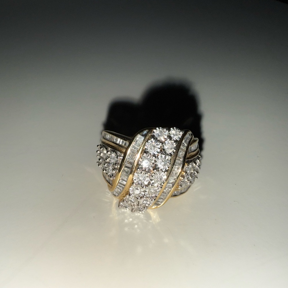 Gold and Silver Diamond-Encrusted Ring